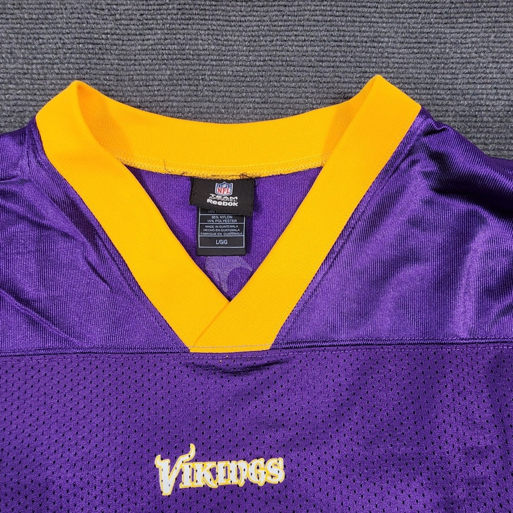 Reebok NFL Football Jersey Mens Large Purple Brett Favre #4 Minnesota Vikings - Picture 6 of 13